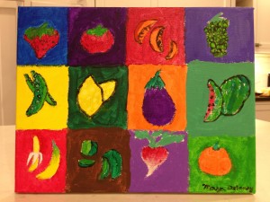 Fruit & Veggie Quilt, by Maya Delaney, age 8